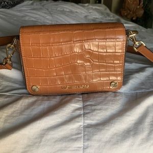 Brand new with tags brown gator print, gold buckles